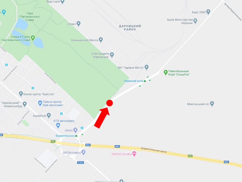 Билборд/Щит, Киев, Старобориспільська вул., роздільник, в сторону ст.м. "Червоний хутір", вул. Бориспільської