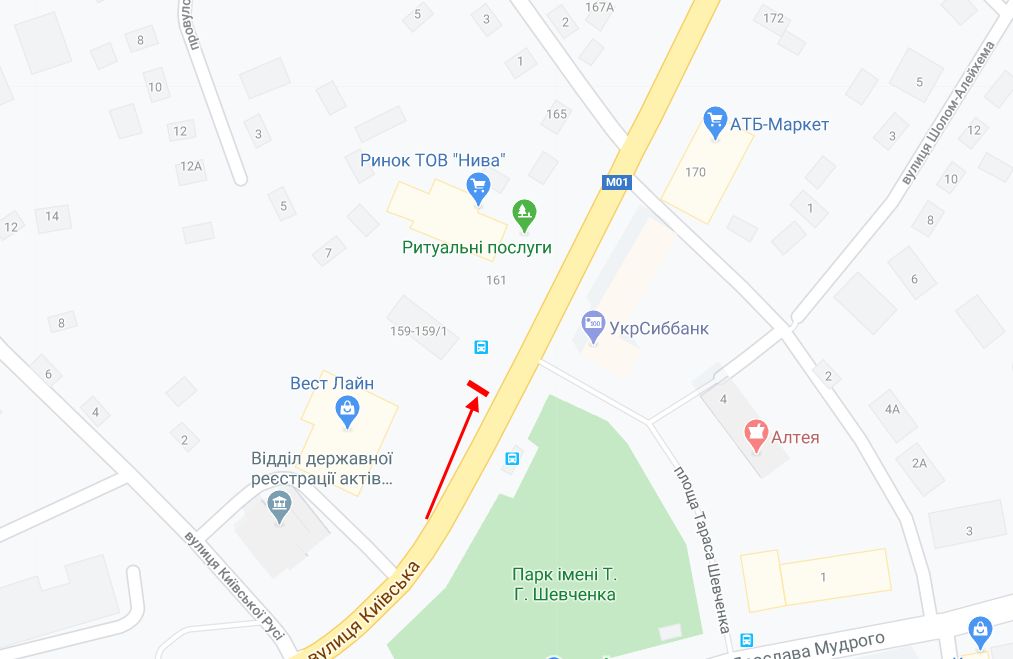 Билборд/Щит, Бровары, Бровари, вул. Київська, 159 у напрямку центру м. Бровари