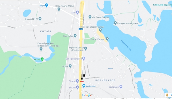 Білборд/Щит, Київ, Столичне шосе (зупинка Корчевате-2)/ вул. Новопирогівська, напр. АЗС "Сокар" та "ОККО"