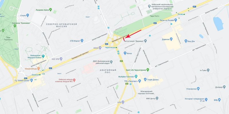 Суперсайт/Мегаборд, Київ, Броварський пр-т, ст. м. "Чернігівська", рух в Київ