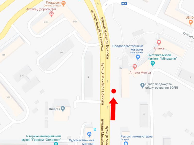 Led екран/Відеоборд, Київ, Бойчука вул. (колиш. Кіквідзе вул.), 1/2, в сторону бул. Українки, центру, (ролик 10 сек, 1 вихід/1,5 хвилини)