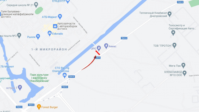 Билборд/Щит, Каменское/Днепродзержинск, вул.Елізаветівське шосе (перед вул.Харьківська)/Елизаветовское шоссе, поворот на ул.Харьковскую