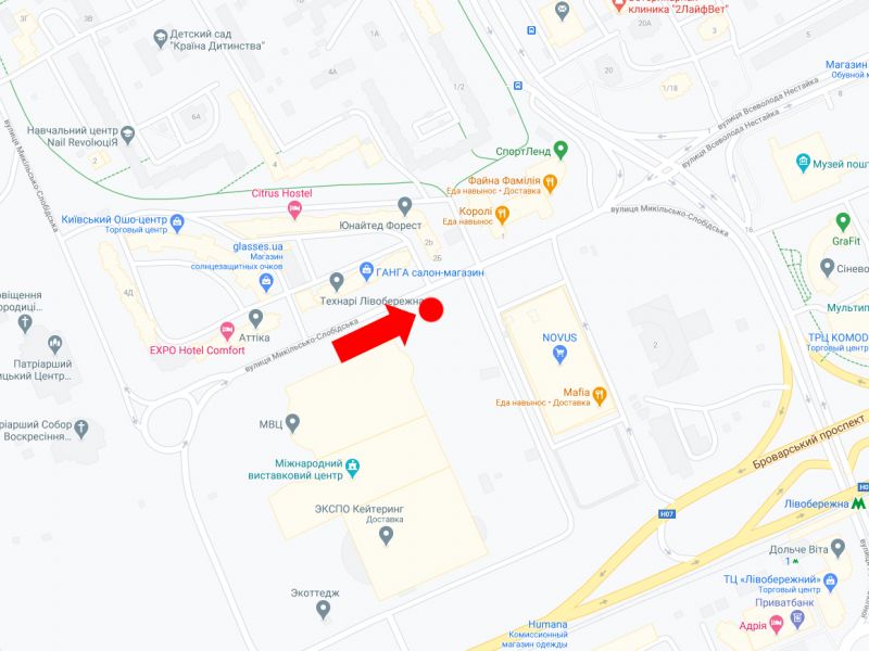 Билборд/Щит, Киев, Микільсько-Слобідська вул., 4В, біля МВЦ, в сторону супермаркету Novus, Шептицького вул., до ст. м. "Лівобережна"