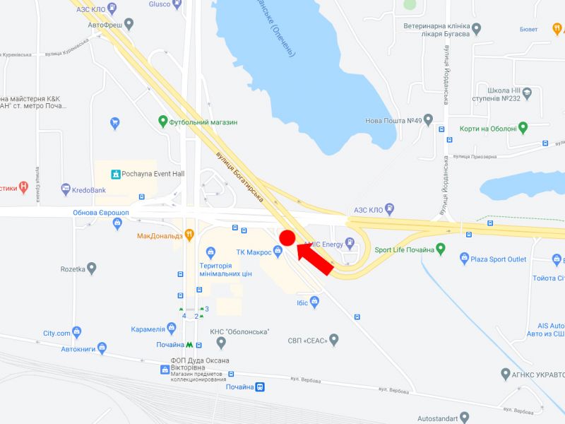 Билборд/Щит, Киев, Бандери пр., 16Б - вул. Богатирська, міст, заїзд з пр. Бандери в бік Оболоні