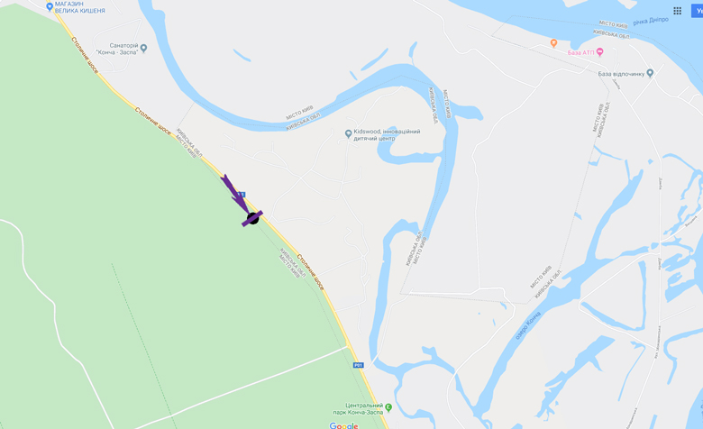 Ролер/Призматрон, Київ, Столичне шосе 22 км+300м, виїзд з Києва, зупинка "На вимогу"