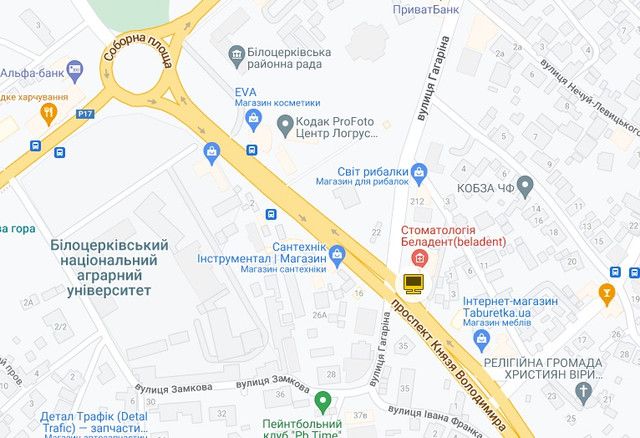 Led екран/Відеоборд, Біла Церква, пр. Кн. Володимира перехрестя з вул. Гагаріна, центр Беладент