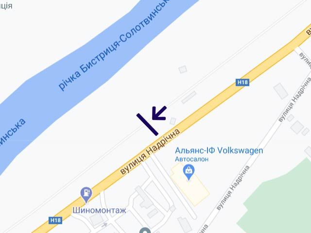 Билборд/Щит, Ивано-Франковск, Надрічна (автосалон Фольцваген)