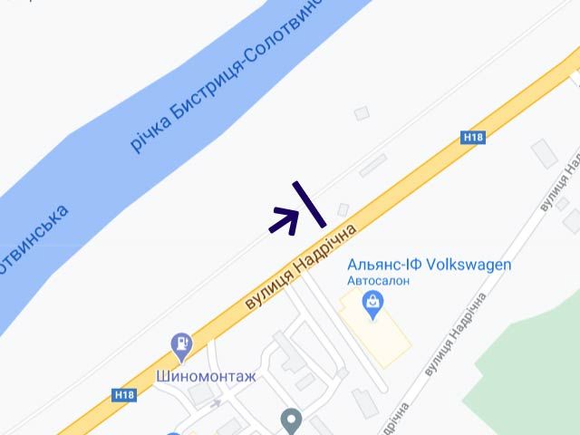 Билборд/Щит, Ивано-Франковск, Надрічна (автосалон Фольцваген)