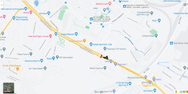 Роллер/Призматрон, Киев, вул.В.Кільцева поворот на Жуляни/ав-н Scania-Volvo на розподілювачі в напр. пр. Берестейський
