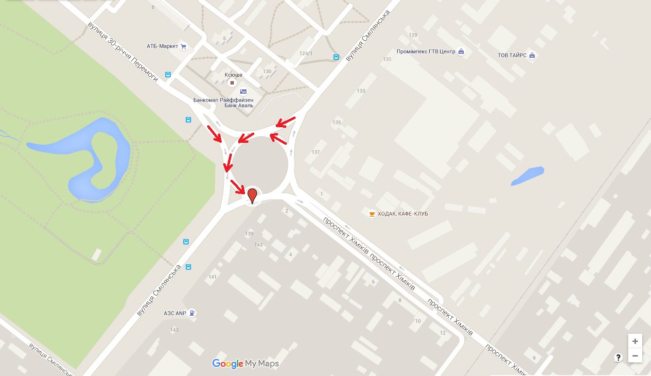 Білборд/Щит, Черкаси, вул. Смілянська - вул.30-річчя Перемоги