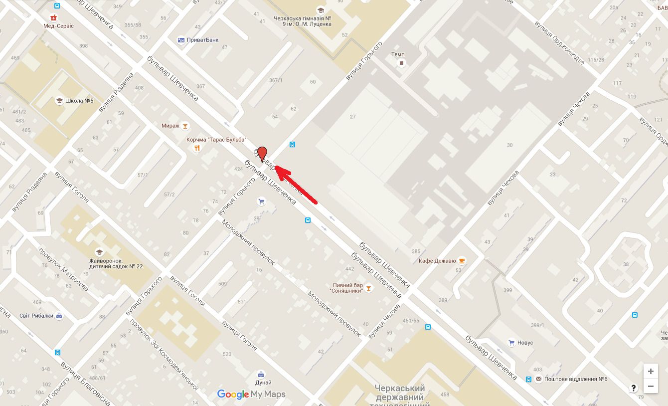 Білборд/Щит, Черкаси, бул. Шевченка - вул.Іллєнка  (3мх4м)