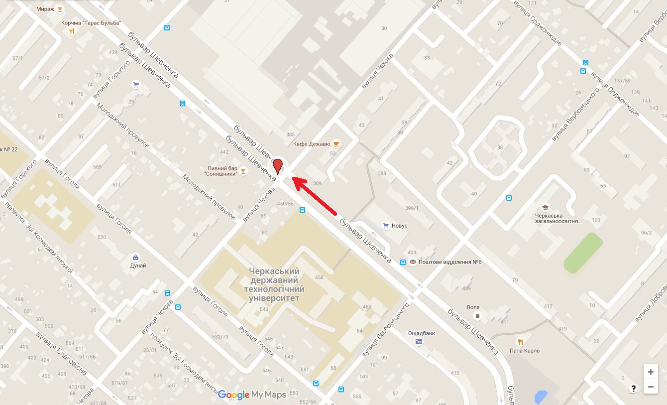 Білборд/Щит, Черкаси, бул. Шевченка - вул.Чехова