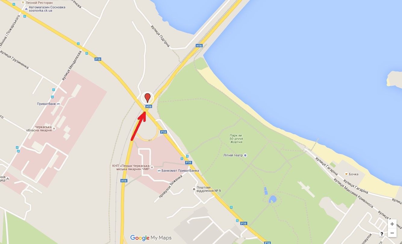 Білборд/Щит, Черкаси, Золотоніське шосе, біля дамби_в'їзд в місто