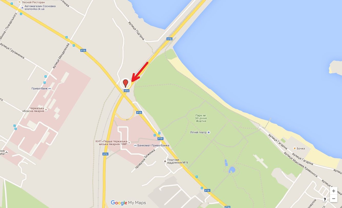 Білборд/Щит, Черкаси, Золотоніське шосе, біля дамби_виїзд з міста