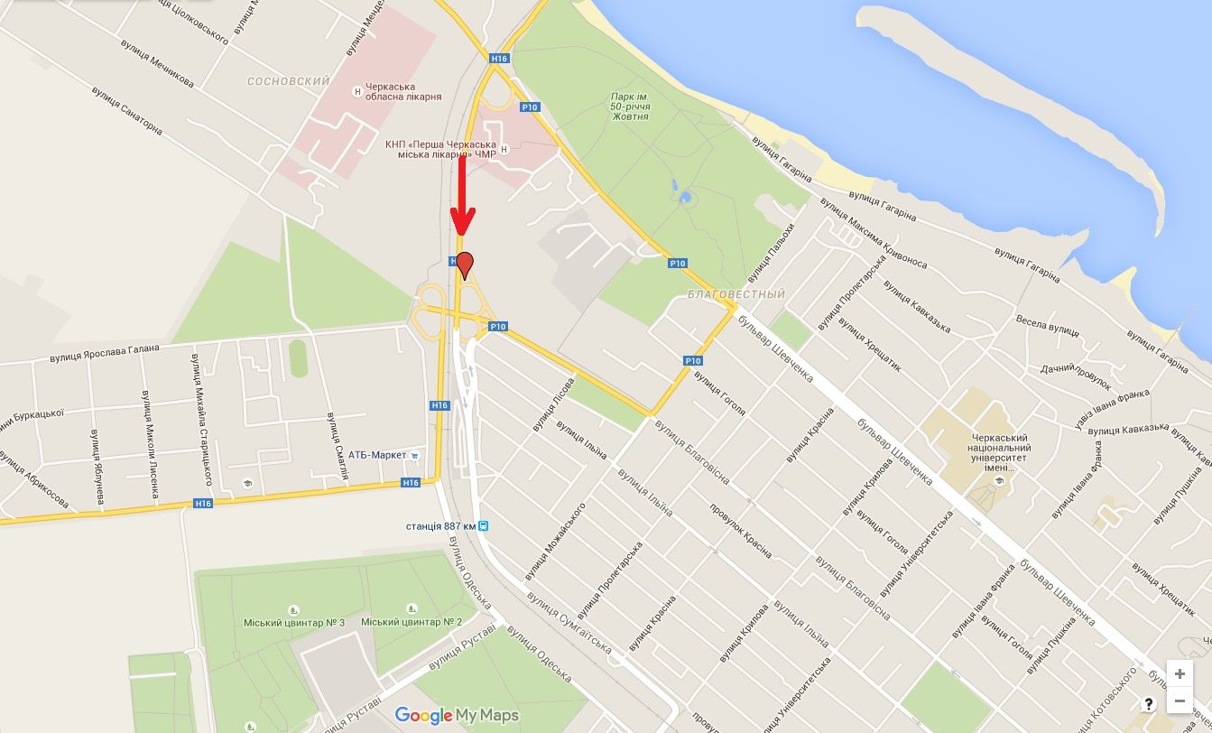 Білборд/Щит, Черкаси, Золотоніське шосе, в'їзд в місто (біля АЗС ANP)