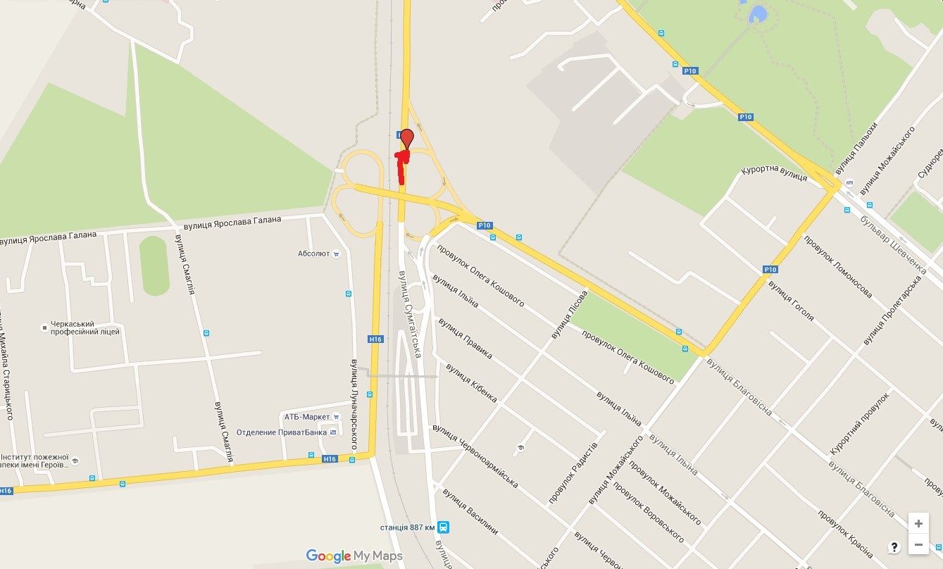 Білборд/Щит, Черкаси, вул. Лісова Просіка в'їзд в місто