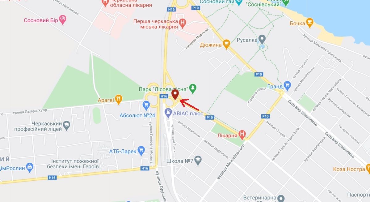 Білборд/Щит, Черкаси, вул. Лісова Просіка виїзд з міста