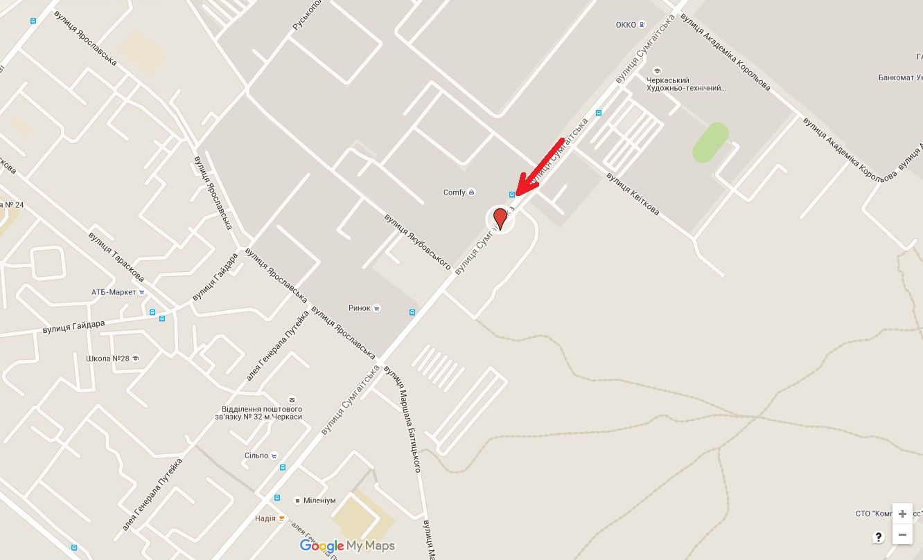 Білборд/Щит, Черкаси, вул. Сумгаїтська, 17 (напроти ТЦ Фуршет)