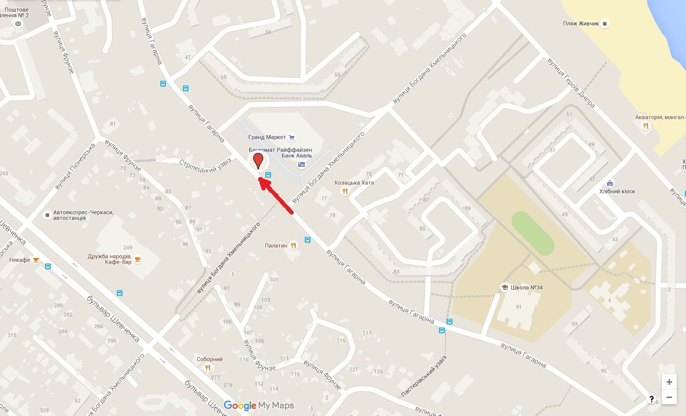 Білборд/Щит, Черкаси, вул. Гагаріна, 55 (ТЦ Гранд Маркет)