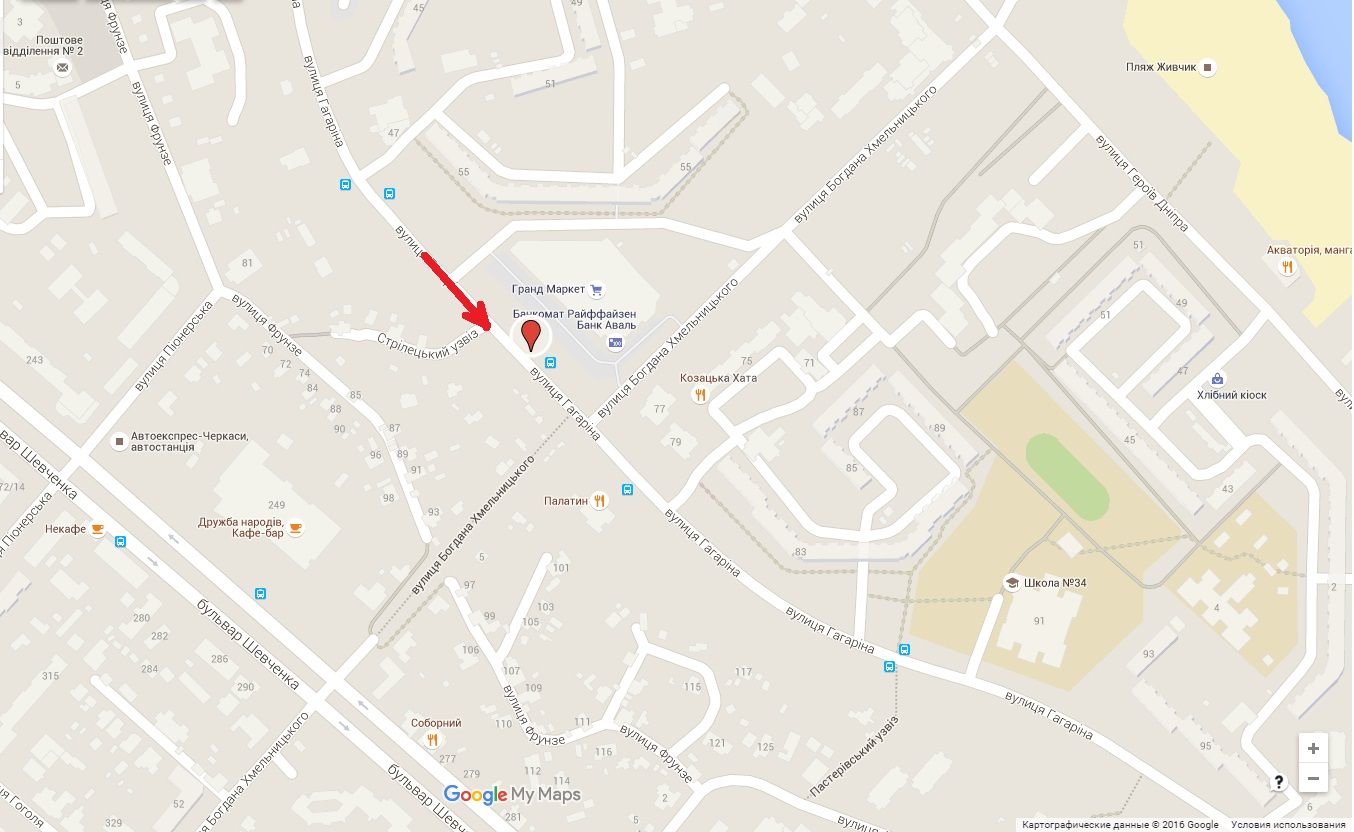 Білборд/Щит, Черкаси, вул. Гагаріна, 55 (ТЦ Гранд Маркет)