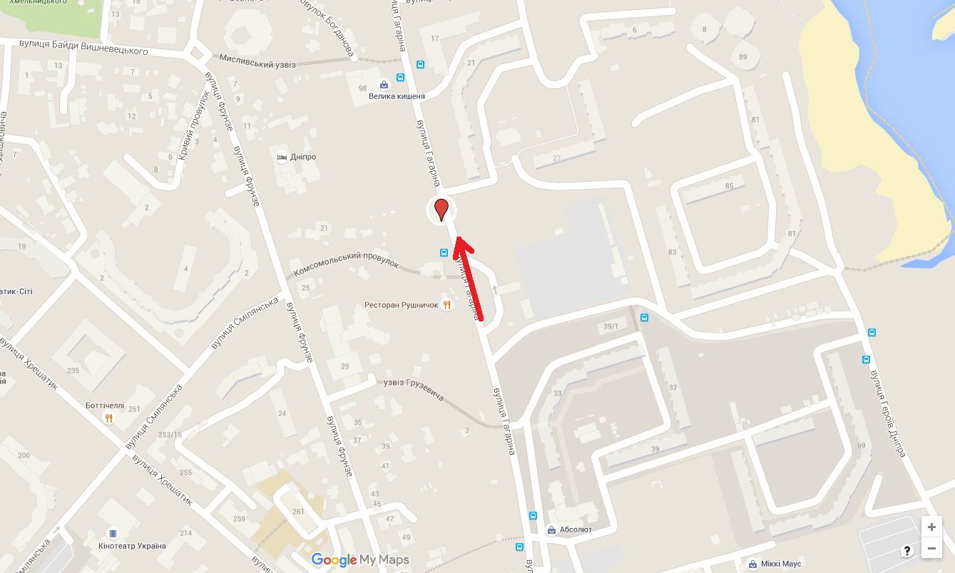 Білборд/Щит, Черкаси, вул. Гагаріна, 31 (спуск з гот. Росава)