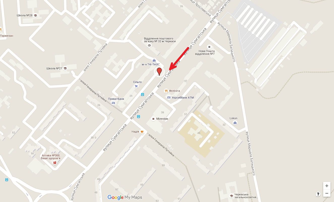 Білборд/Щит, Черкаси, вул. Сумгаїтська, 24