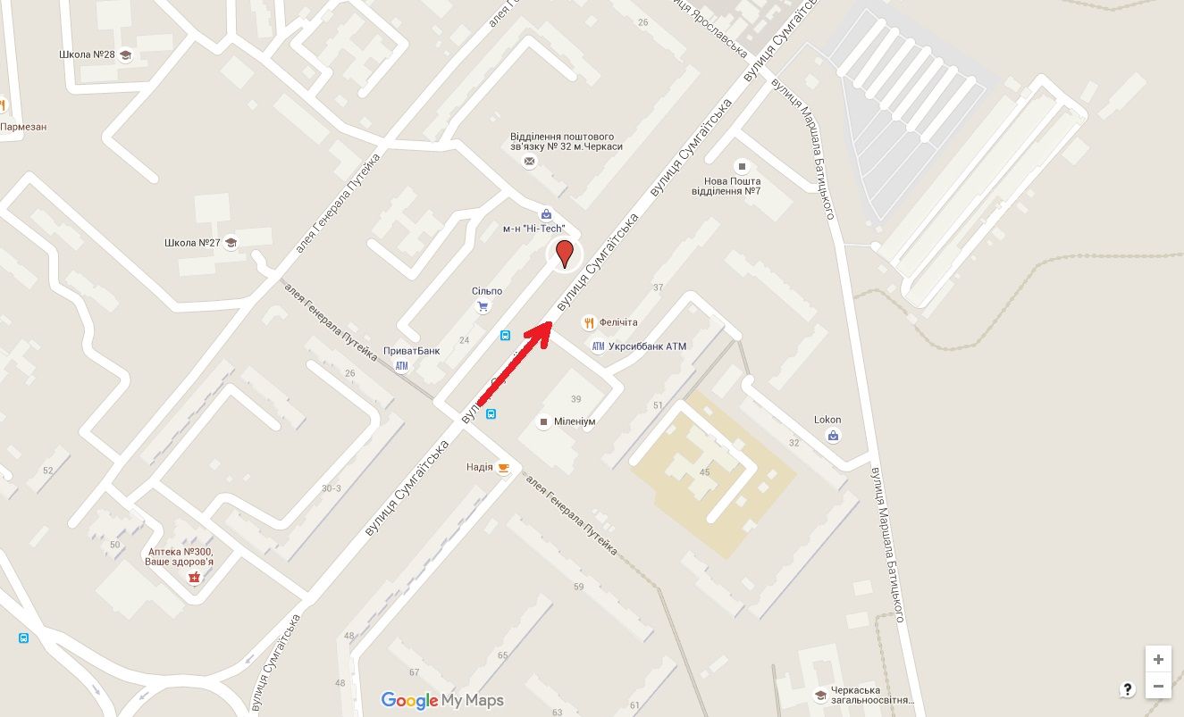 Білборд/Щит, Черкаси, вул. Сумгаїтська, 24