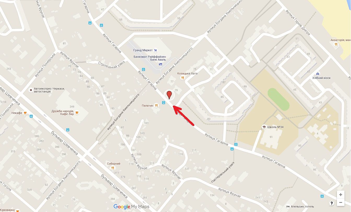 Білборд/Щит, Черкаси, вул. Гагаріна – вул. Б.Хмельницького