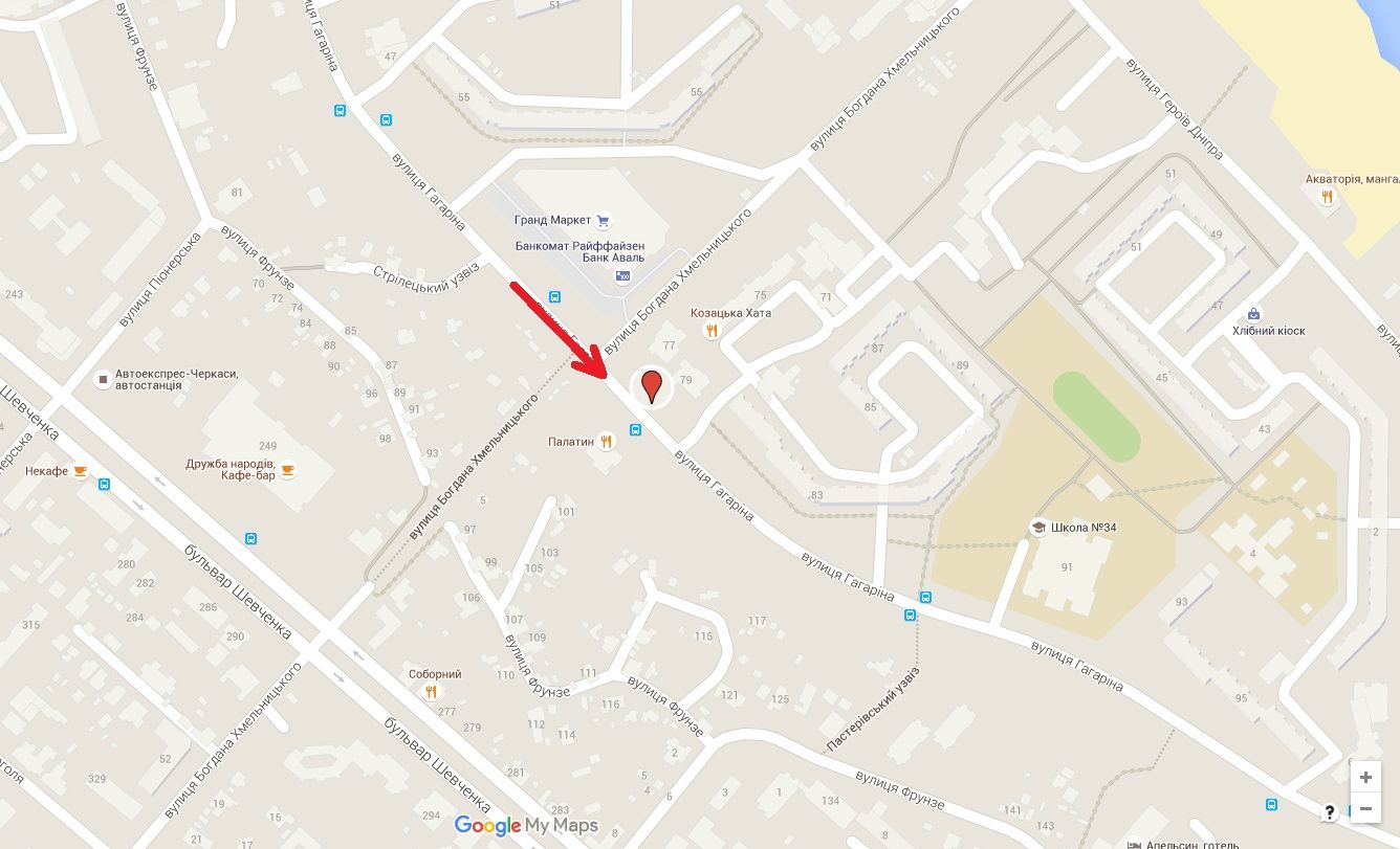 Білборд/Щит, Черкаси, вул. Гагаріна – вул. Б.Хмельницького