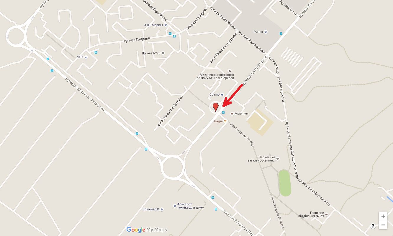 Білборд/Щит, Черкаси, вул. Сумгаїтська - алея Г. Путейка