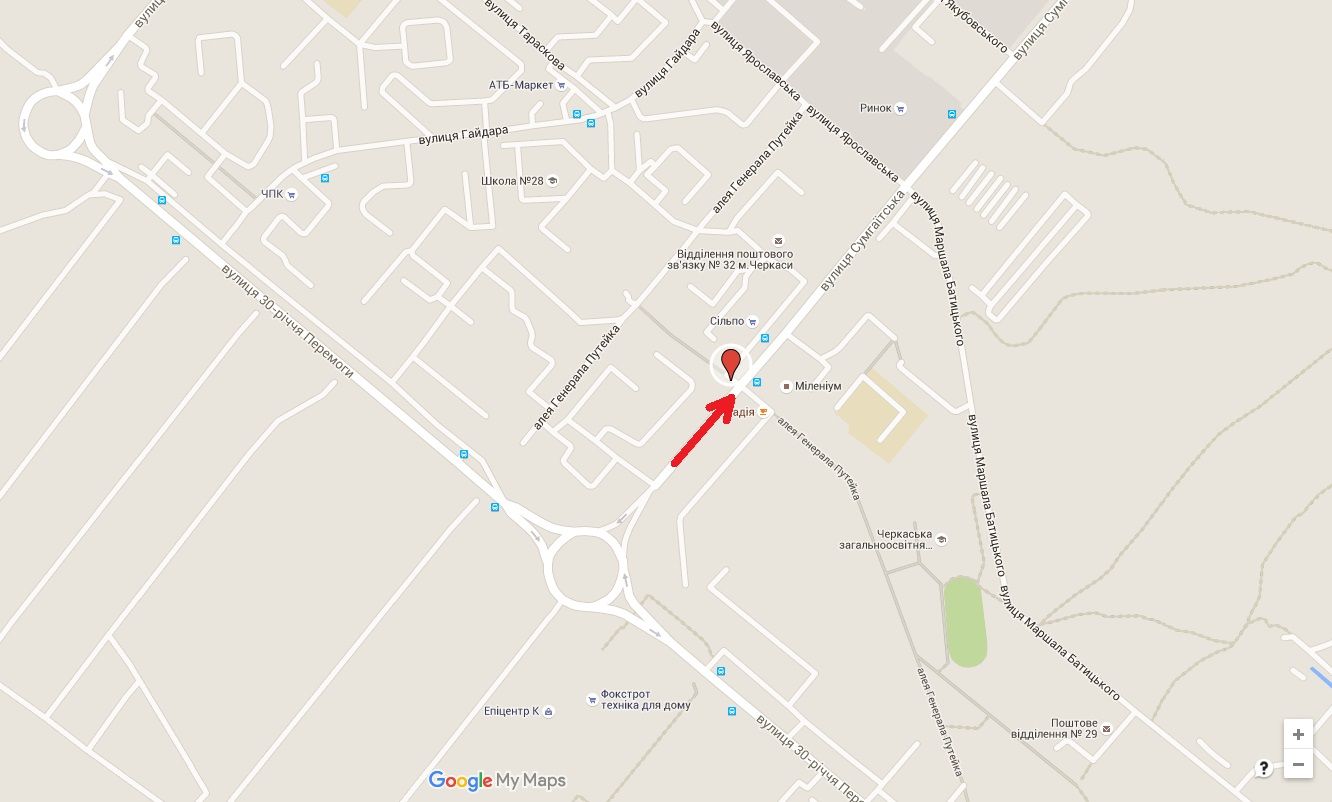 Білборд/Щит, Черкаси, вул. Сумгаїтська - алея Г. Путейка