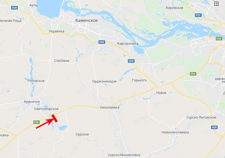 Білборд/Щит, Траси, Криворізьке шосе - на повороті до с. Кринички, с. Світлогірське, в сторону м. Дніпро