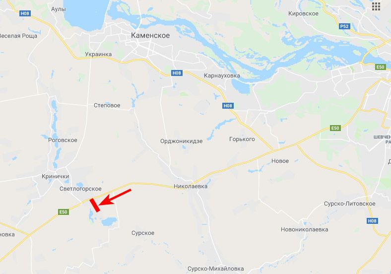 Білборд/Щит, Траси, Криворізьке шосе - на повороті до с. Кринички, с. Світлогірське, в сторону м. Кривий Ріг