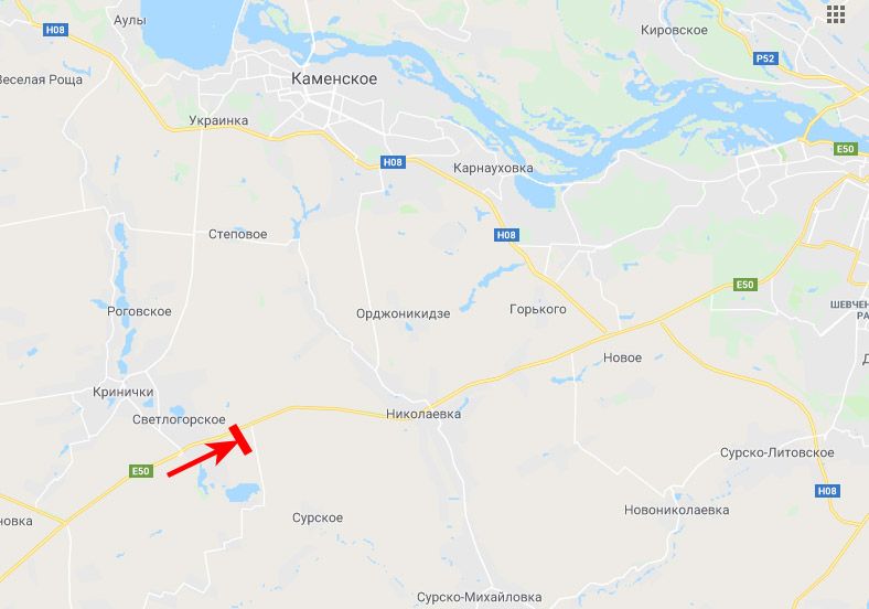 Білборд/Щит, Траси, Криворізьке шосе - на повороті до с. Кринички, с. Світлогірське, в сторону м. Дніпро