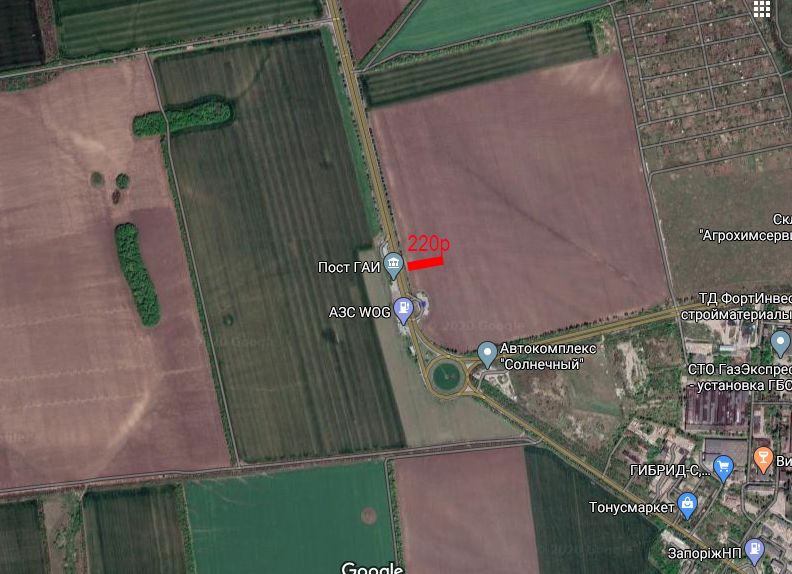 Білборд/Щит, Траси, в'їзд в м. Запоріжжя, навпроти посту ДАІ, АЗС ВОГ, кільце