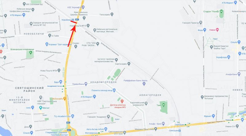 Суперсайт/Мегаборд, Київ, Палладіна Академіка пр-т /вул. Робітнича, рух в напрямку Голосіївський Парк
