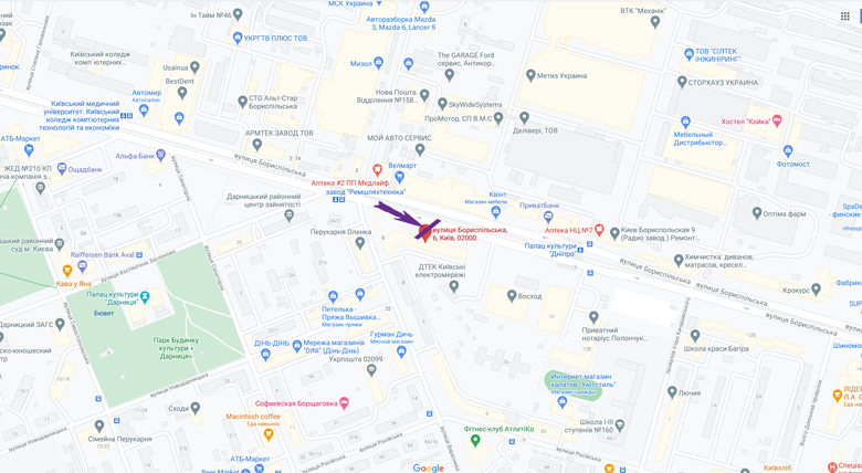 Білборд/Щит, Київ, вул. Бориспільська, суп-ти Велмарт та АТБ