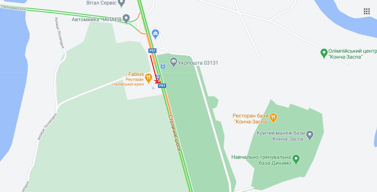 Ролер/Призматрон, Київ, Столичне шосе, 70 у напрямку Конча-Заспи (ресторан Фабіус, база Динамо)