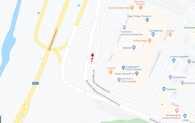 Реклама на остановках, Днепр, Вул.Маршала Малиновського, біля буд.2/ул. Малиновского, 2