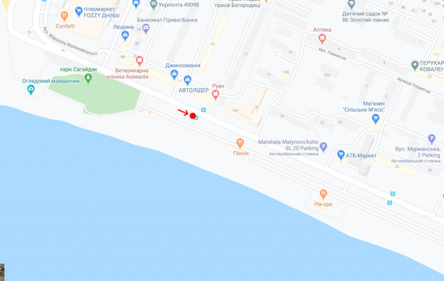 Реклама на остановках, Днепр, Вул.Маршала Малиновського, навпроти буд.6/ул. Малиновского, напротив д. 6