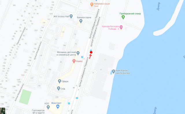Реклама на остановках, Днепр, Вул.Набережна Перемоги, біля буд.51/ул. Набережная Победы, 51
