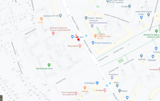 Реклама на остановках, Днепр, Пр.Героїв, біля буд.12 (вул.Бакинська)/пр.Героев, 12 – ул. Бакинская