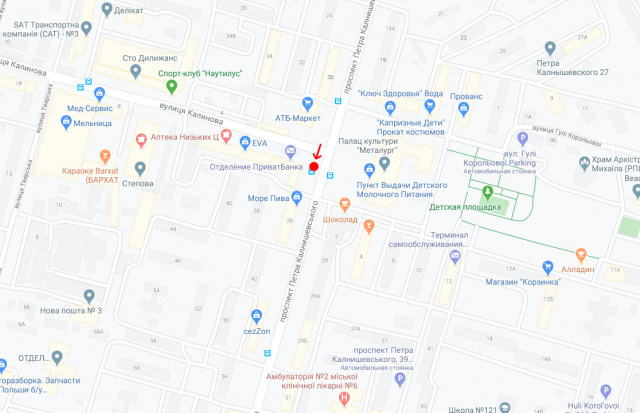 Реклама на остановках, Днепр, Пр.Петра Калнишевського, біля буд.36А/ул. Косиора, 36 А