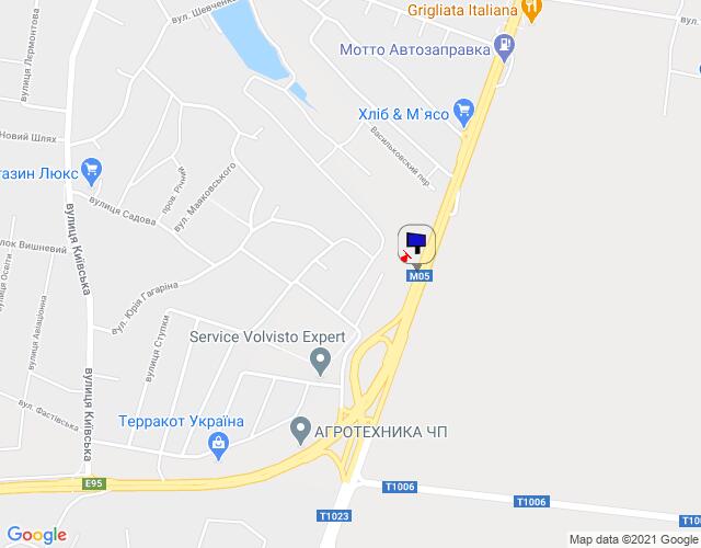 Билборд/Щит, Трассы, смт. Глеваха, траса М-05 Київ-Одеса, км 25+720 право, зупинка "Кільцева", навпроти ресторану "Griliata", через 110м після розв'язки на м. Васильків, за 400м до повороту на вул. Шевченко