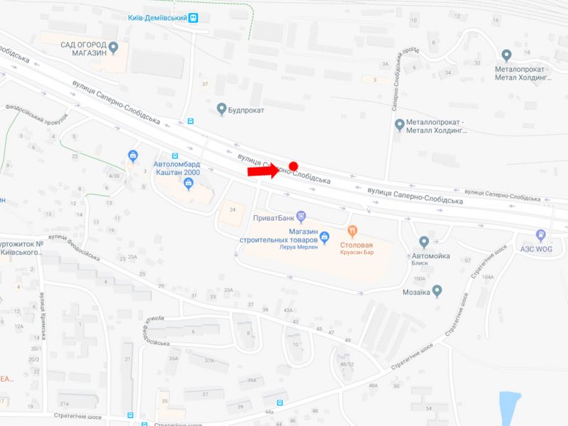 Білборд/Щит, Київ, Саперно-Слобідська вул., 26, навпроти супермаркету "Leroy Merlin", на світлофорі, в бік Південного мосту