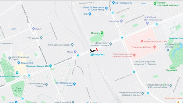 Роллер/Призматрон, Киев, просп. Гузара Любомира (Комарова), 19, в центр (напроти ЖК "Сучасний Квартал")