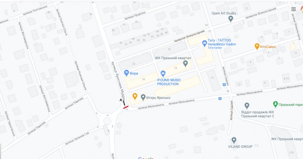 Білборд/Щит, Київ, Петропавлівська Борщагівка, клумба на перехр. з вул. Ярослава Мудрого та вул. Мальовнича (маг. "Фора")