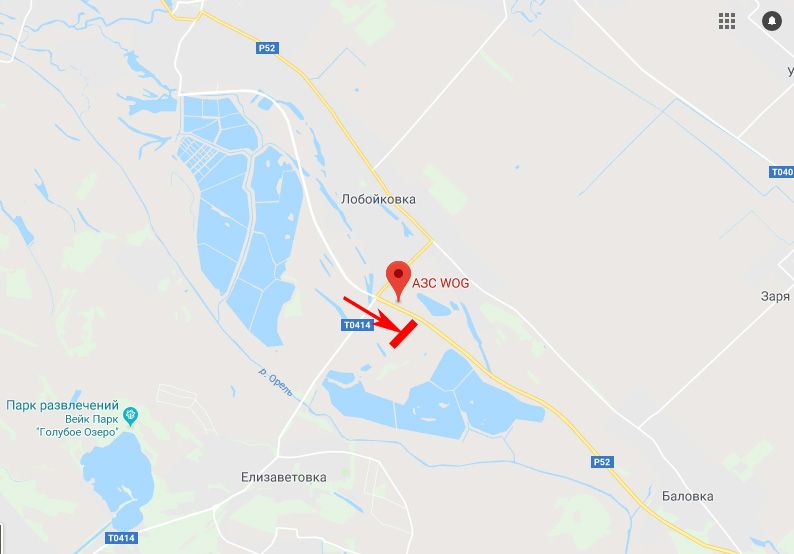 Білборд/Щит, Траси, Балівка - Лобойківка - Єлизаветівка, напрям до м. Дніпро (АЗС WOG)