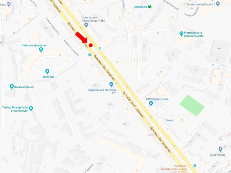 Сітілайт, Київ, Українки бул., 5, в напрямку пл. Л. Українки