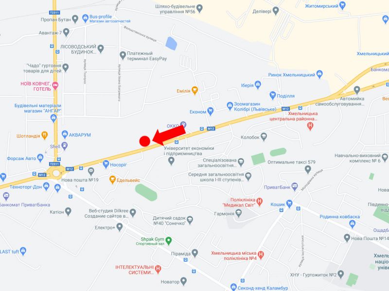 Билборд/Щит, Хмельницкий, Львівське шосе, 55, навпроти університету економіки, з центру